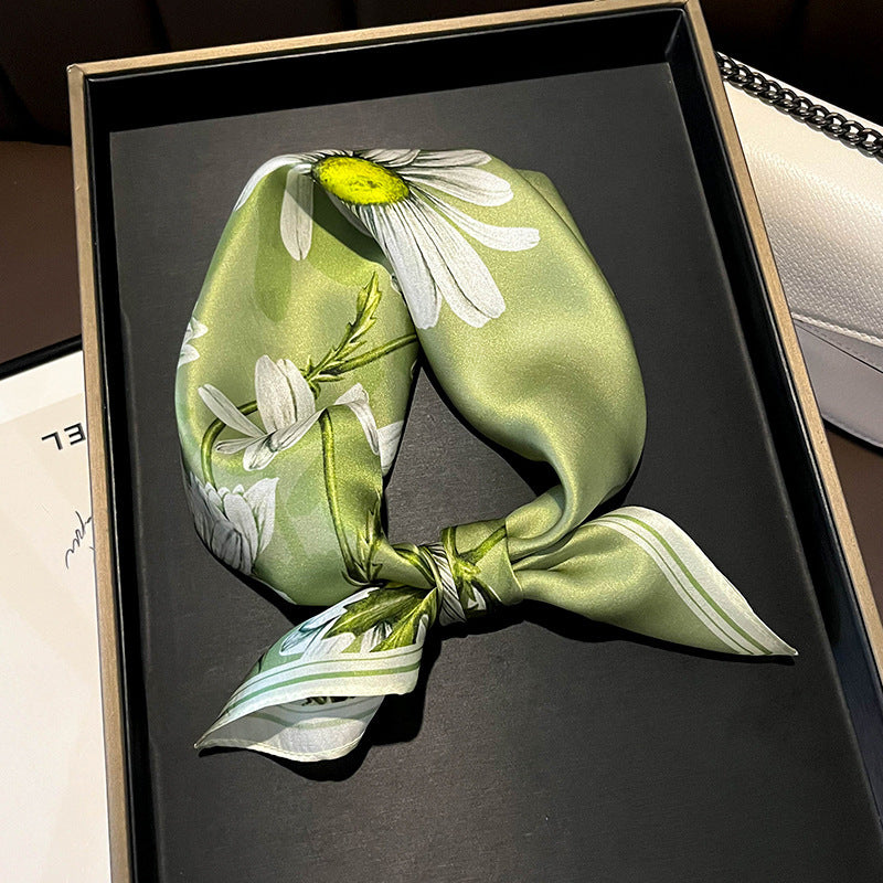 Beige Silk Square Scarf