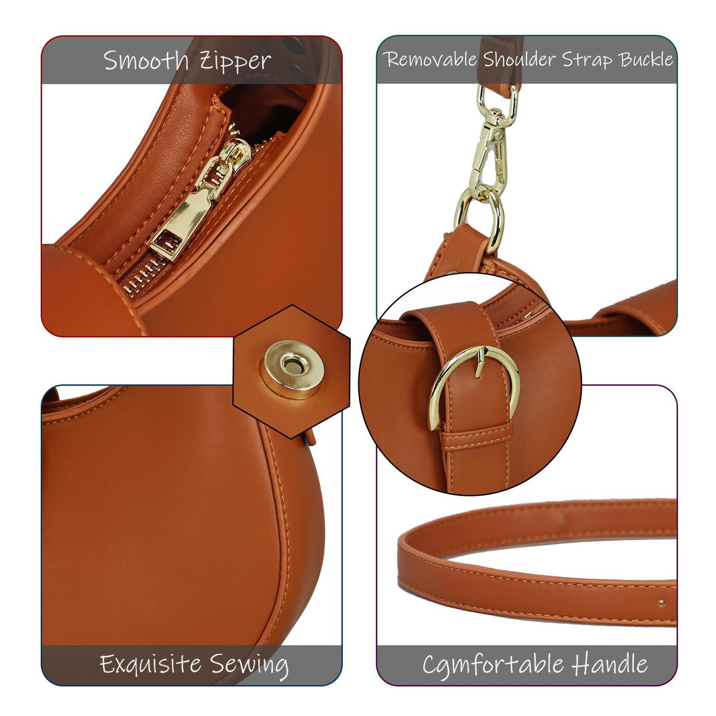 0386 Series Women's Shoulder Bag Black Brown