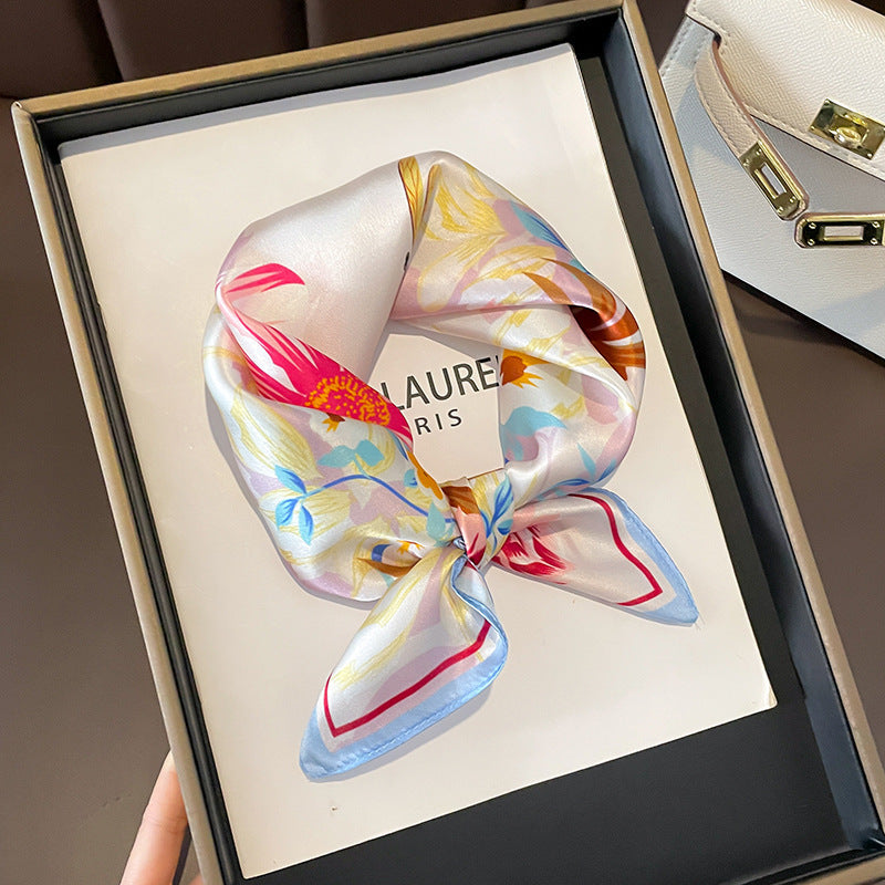 Beige Silk Square Scarf