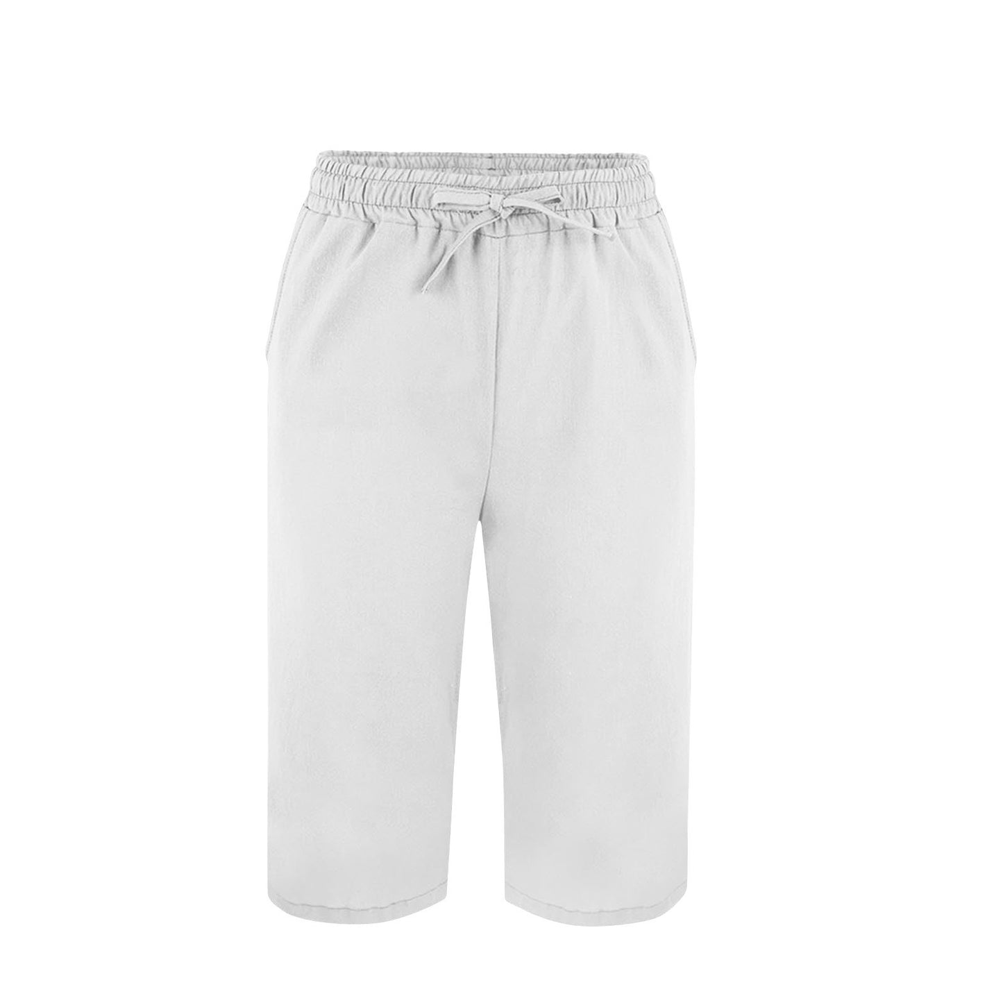 Split Mid-length Pants Casual Elastic Waist