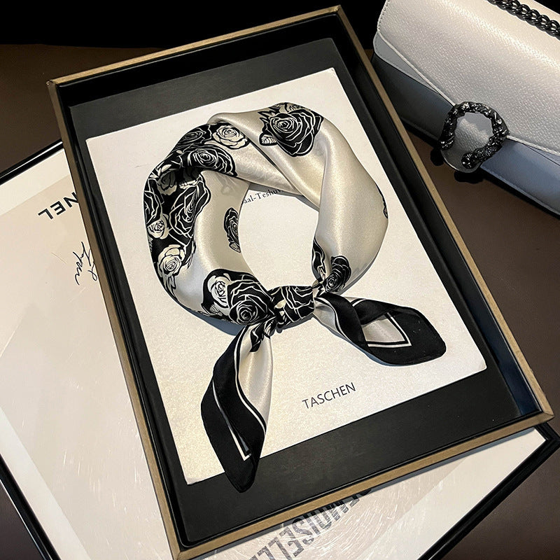 Beige Silk Square Scarf