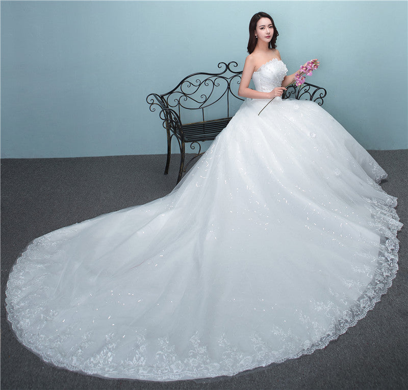 wedding dress  large tail size