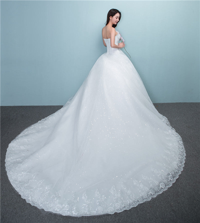 wedding dress  large tail size