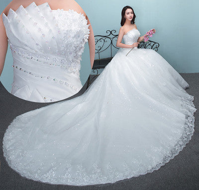 wedding dress  large tail size