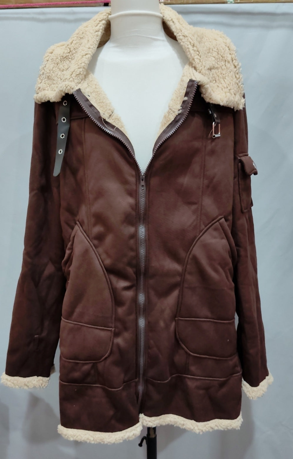 Mens Fleece  Fur Collar  Jacket