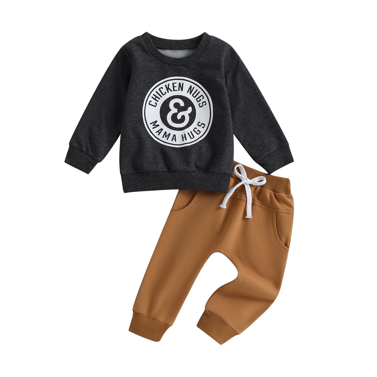 Boys' Letter Printed Top And Pants Set