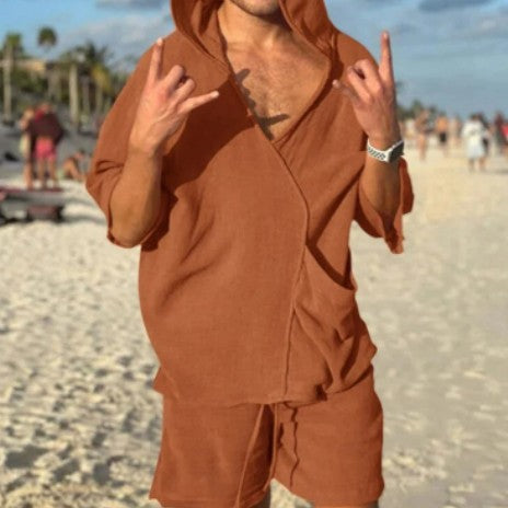 Elastic Shorts Loose Leisure Suit