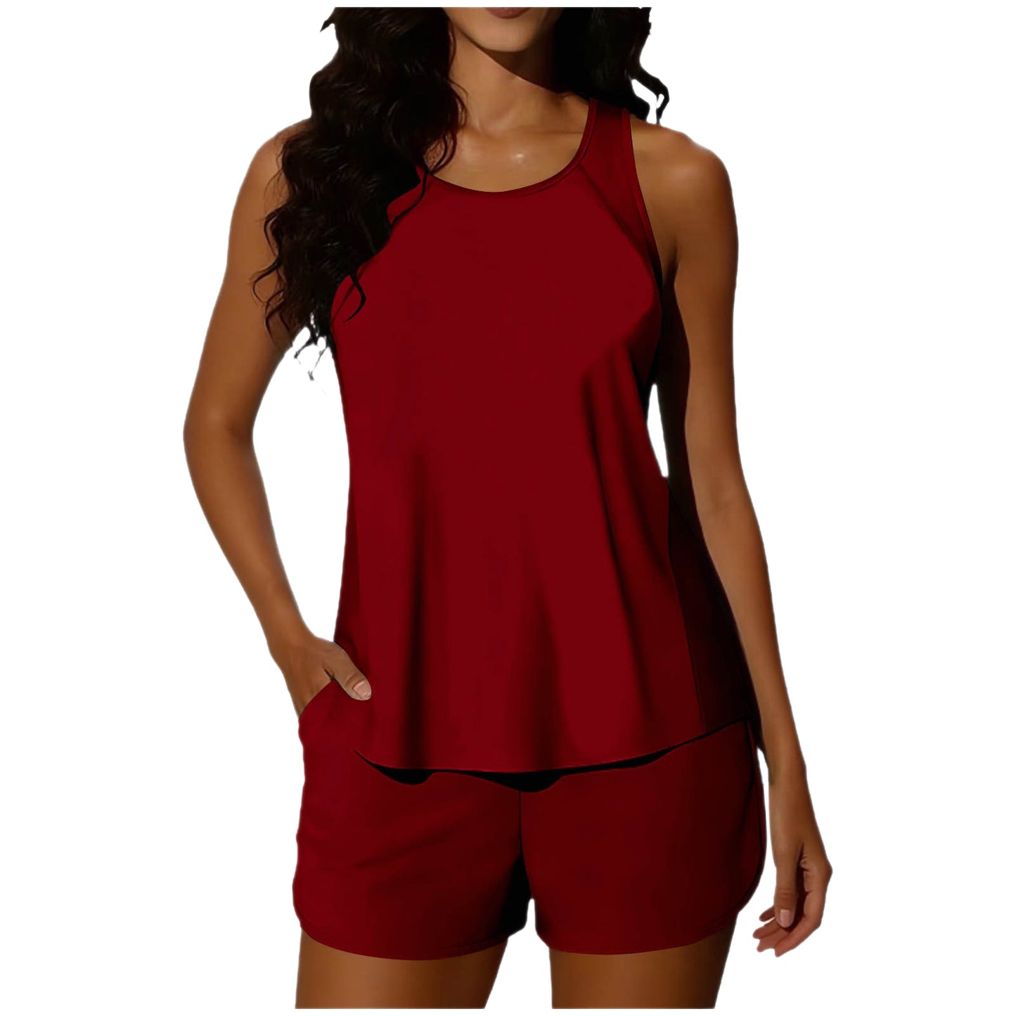 Slimming Shorts Set Summer Solid Color