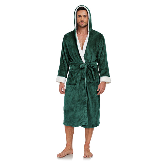RONGTAI Long Fleece Bathrobe