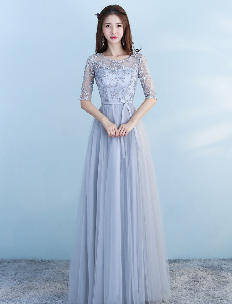 Long Bridesmaid Blue Dress