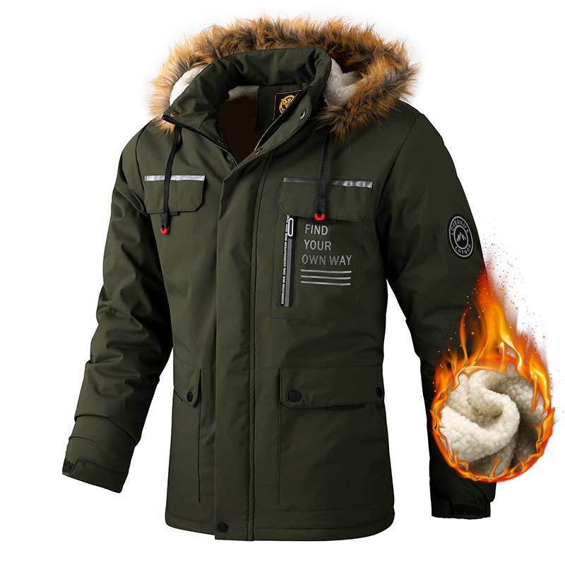 Hooded Jacket  Windproof Coat  With Multiple Pockets