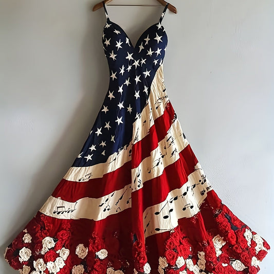 Digitally Printed Sleeveless Long Dress