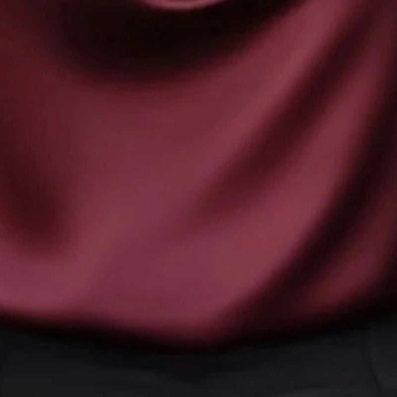 Women's Elegant Draped Neck Blouse, Solid Color Ruffle Detail Long Sleeve Shirt For Office And Formal Wear