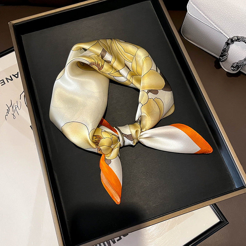 Beige Silk Square Scarf