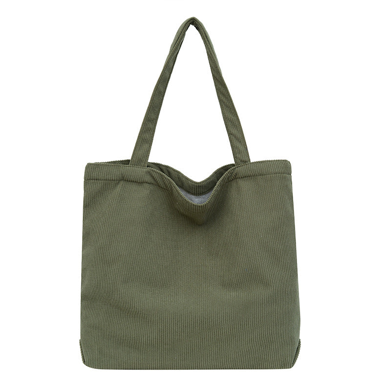 Large-Capacity Corduroy Tote Bag