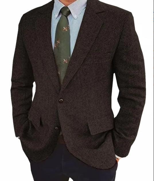 Business Herringbone Suit Jacket