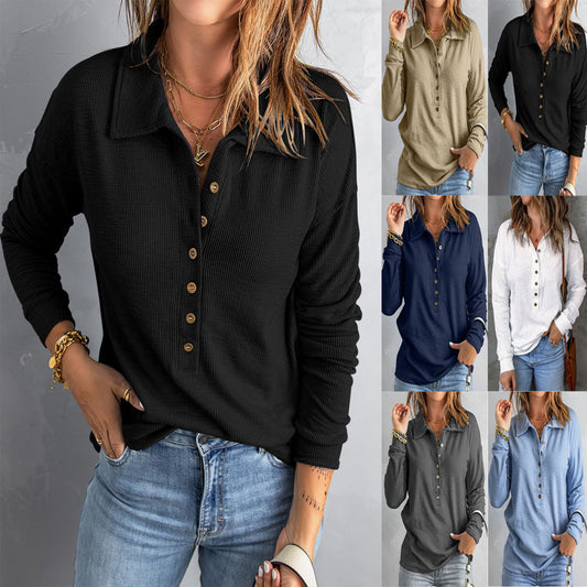 Loose-Fitting Casual Long-Sleeve Top