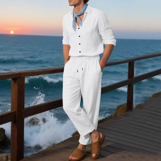 Long Sleeves Shirt And Trousers Two-piece Set