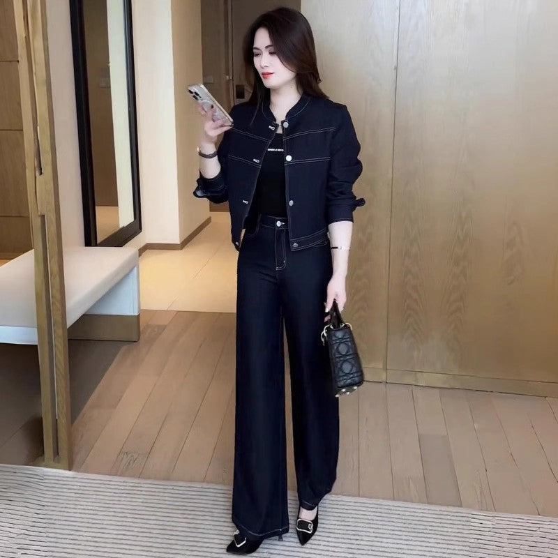 Jacket And Highwaisted Pants Twopiece Set