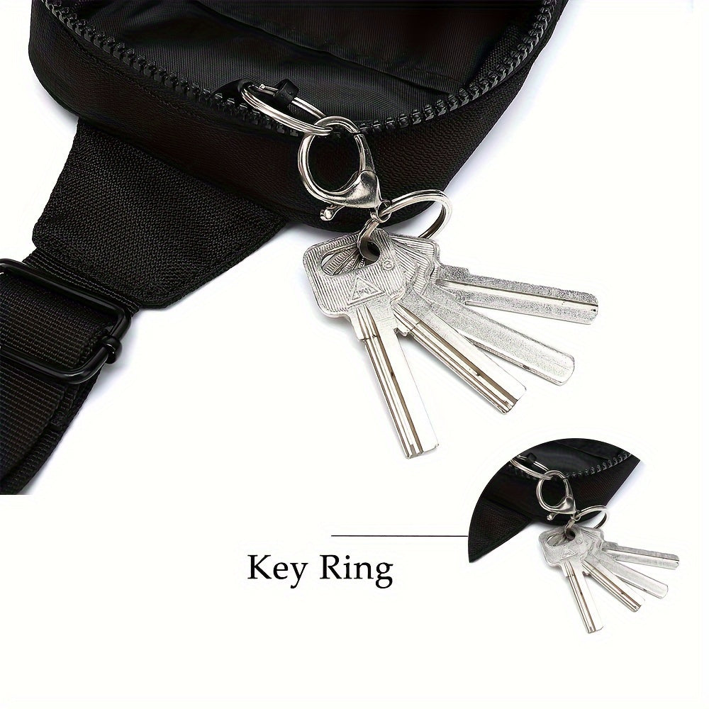 Mini Sling Bag Fanny Packs326 Crossbody Purse, Chest Bag For Travelling, Hiking, Running -Black