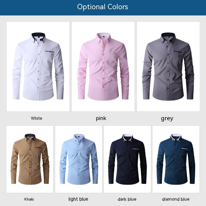 Faux Pocket Long-sleeved Shirt