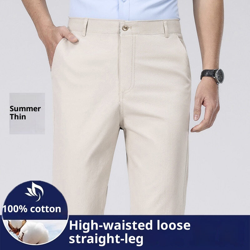 Men's Casual Straight-leg Cotton Trousers
