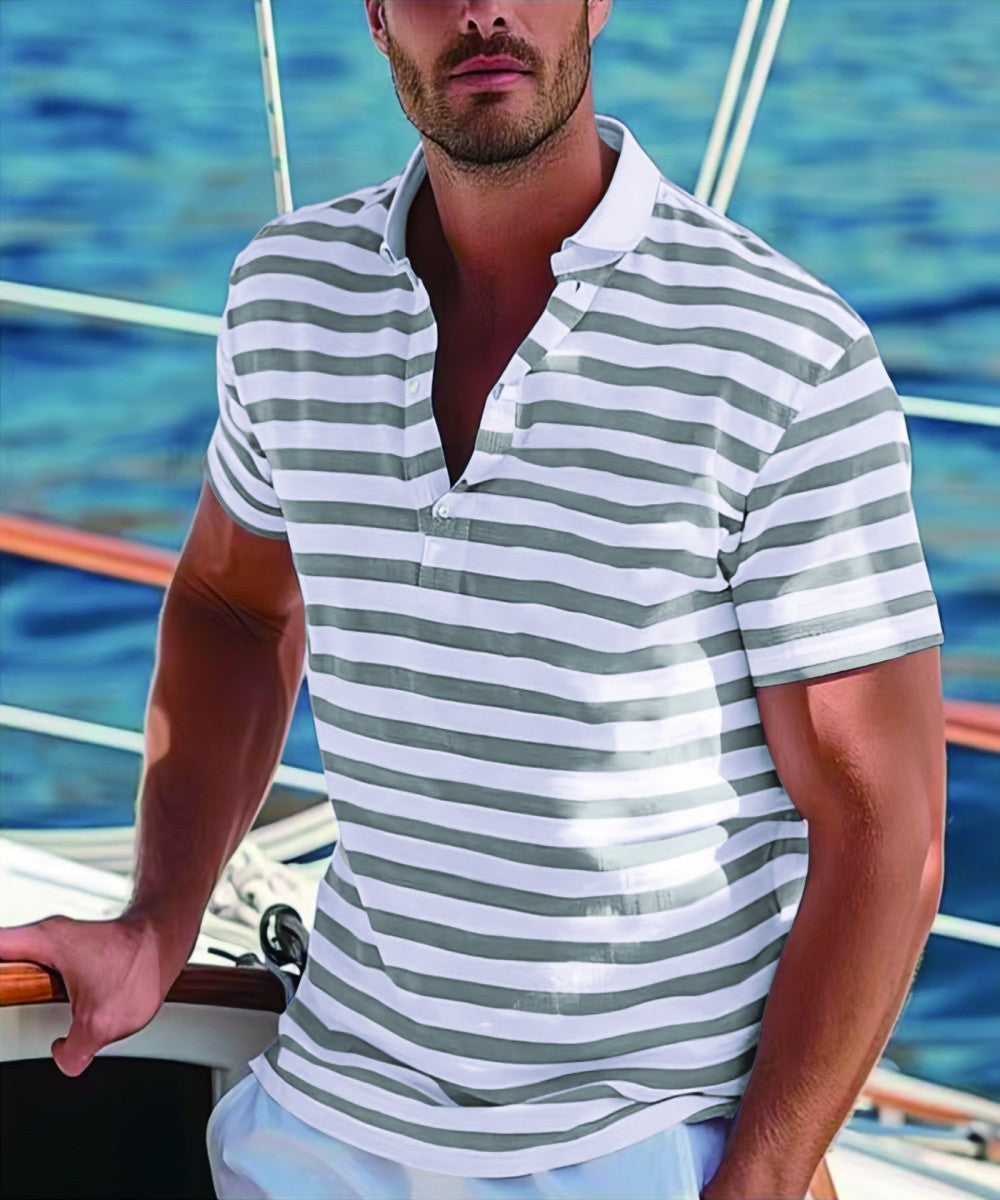 Polo Shirt Striped Casual Top