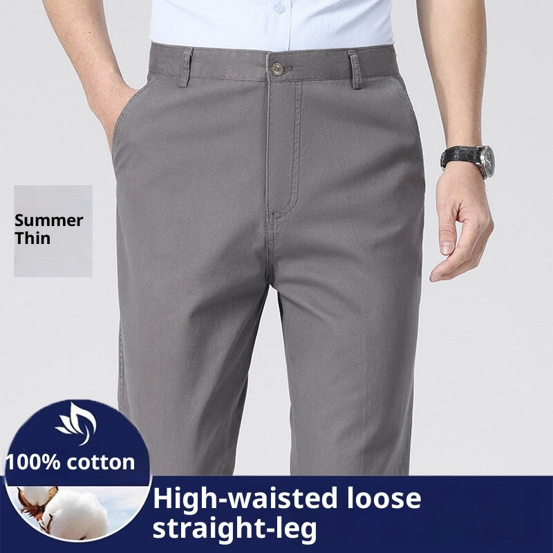 Men's Casual Straight-leg Cotton Trousers