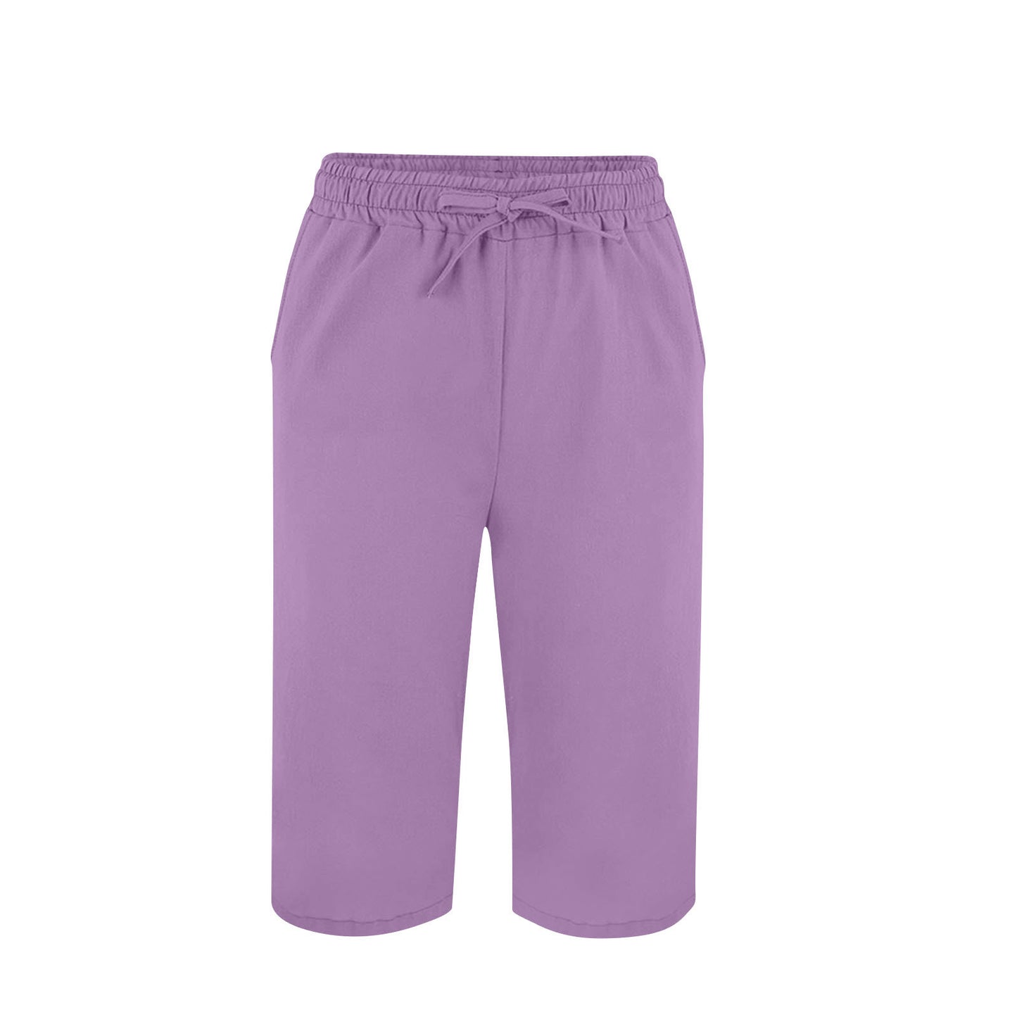 Split Mid-length Pants Casual Elastic Waist