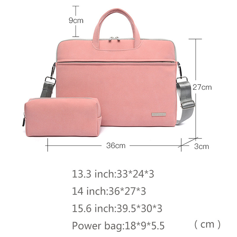 Leather  Laptop Bag Notebook Carrying Case Briefcase For Macbook Air 13.3 14 15.6 Inch Mouse Bag