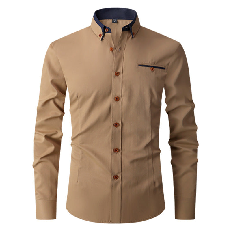 Faux Pocket Long-sleeved Shirt