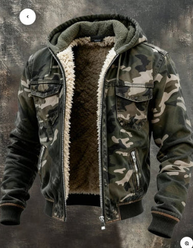 Fleece-Lined Thick Hooded Jacket