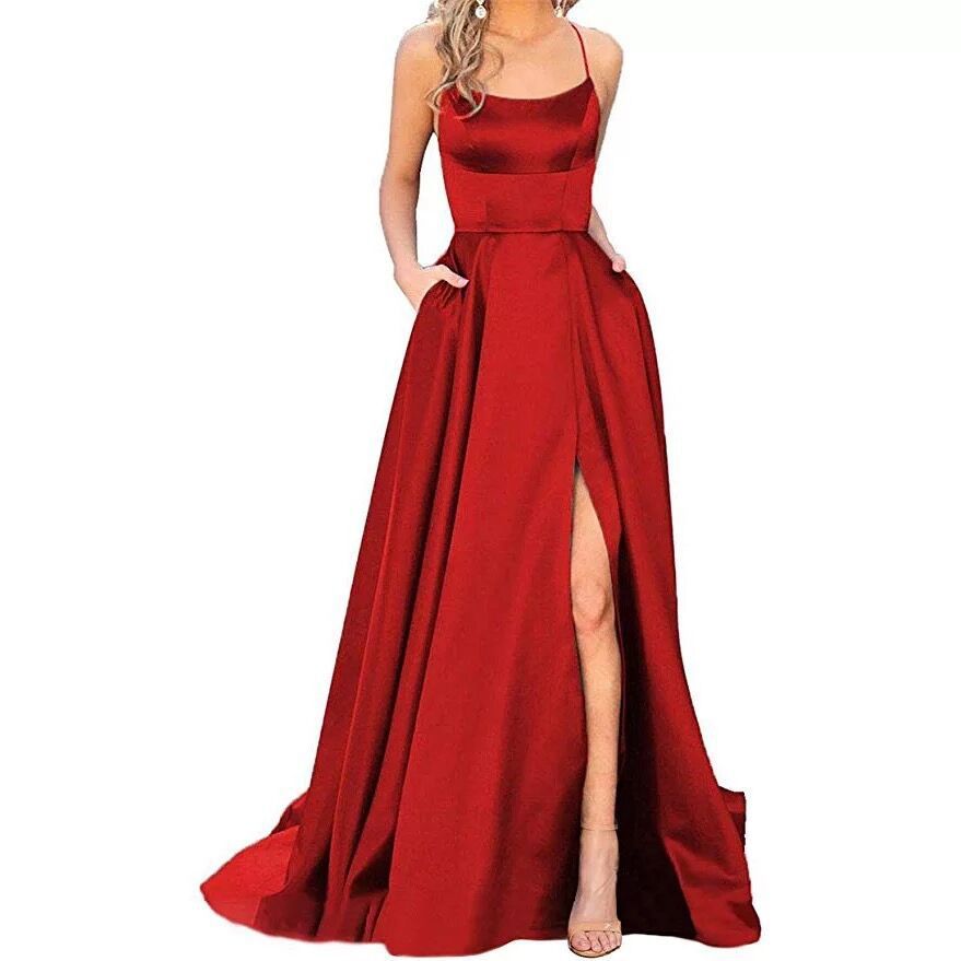 Solid Color Long Slimming And Shoulder Dress