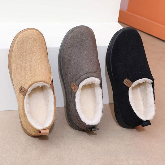 Fleece-lined  Wool Slip-on Snow Boots With Anti-slip Soles