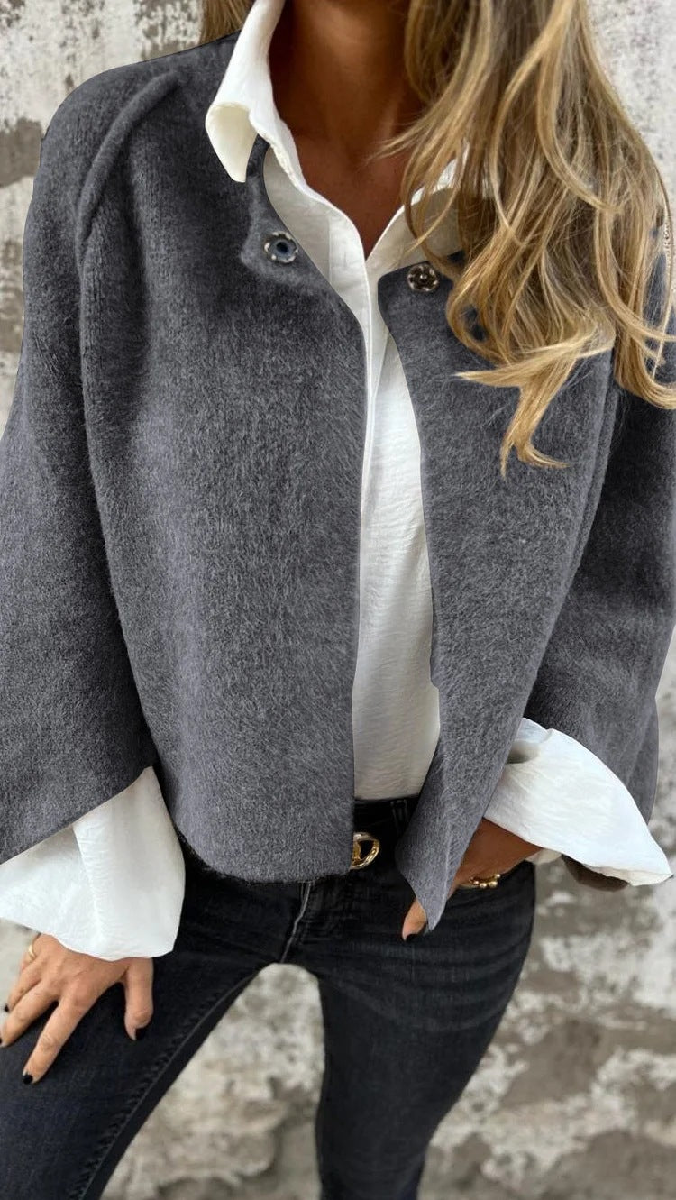 Batwing  casmere Sleeve Cardigan Cropped Jacket