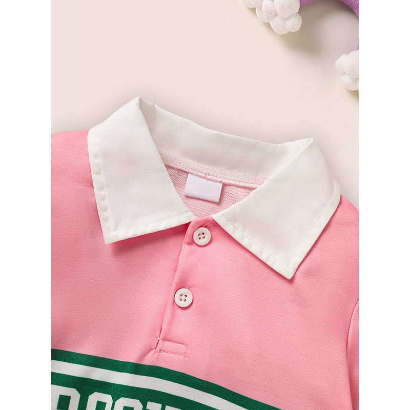 Toddler Girls 2 Piece Outfit Colorblock Letter Graphic Print Sweatshirt And Pleated Skirt Set