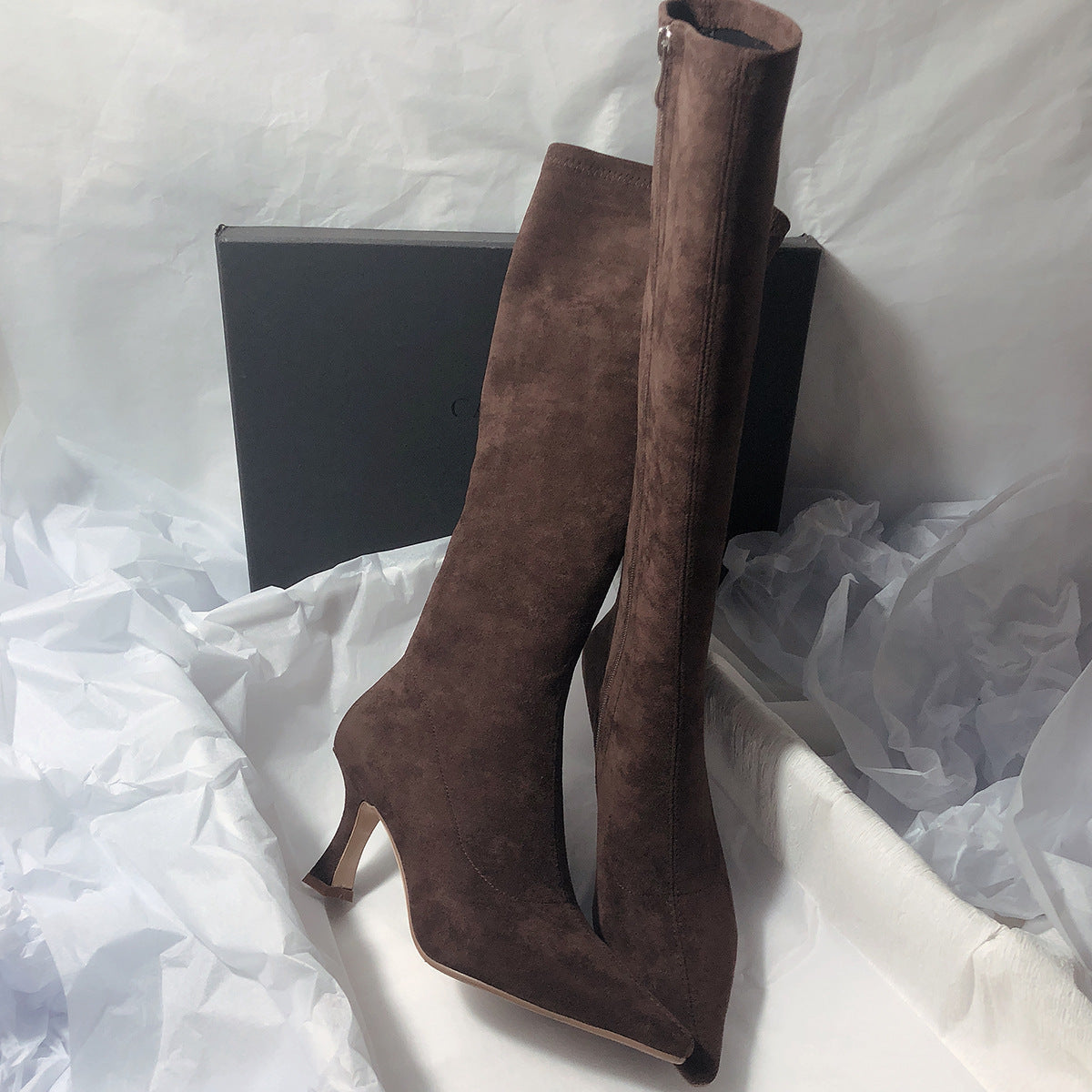 Side Zip High Heel Boots