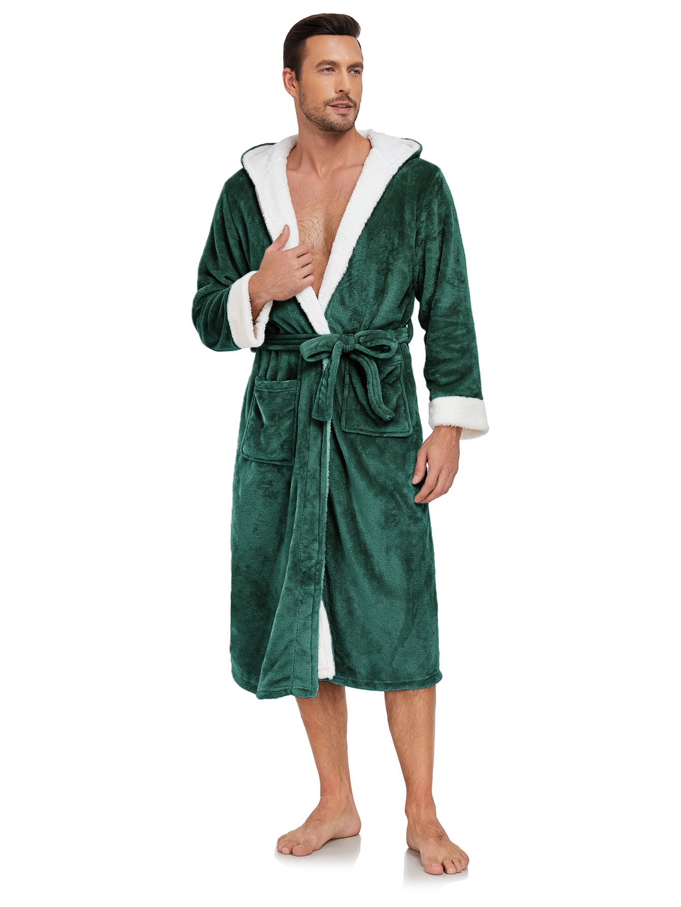 RONGTAI Long Fleece Bathrobe