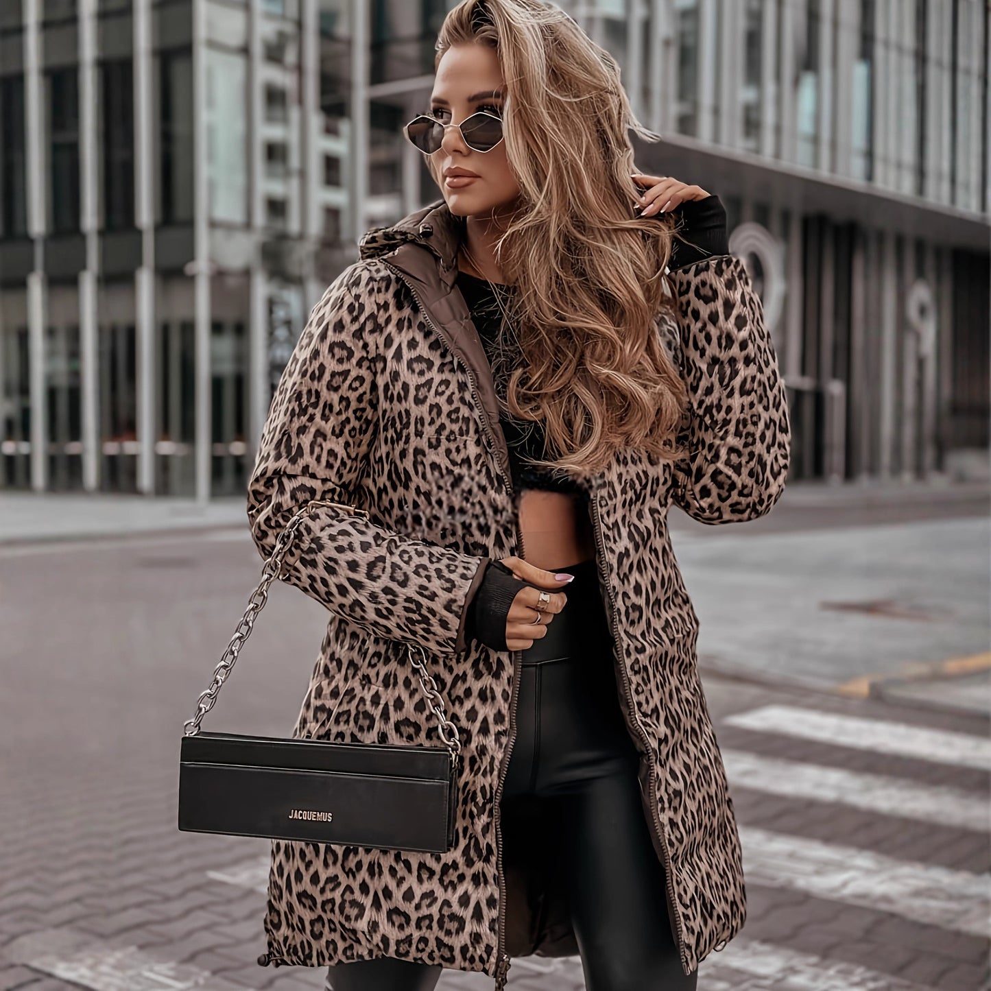 Leopard Print Stylish Overcoat