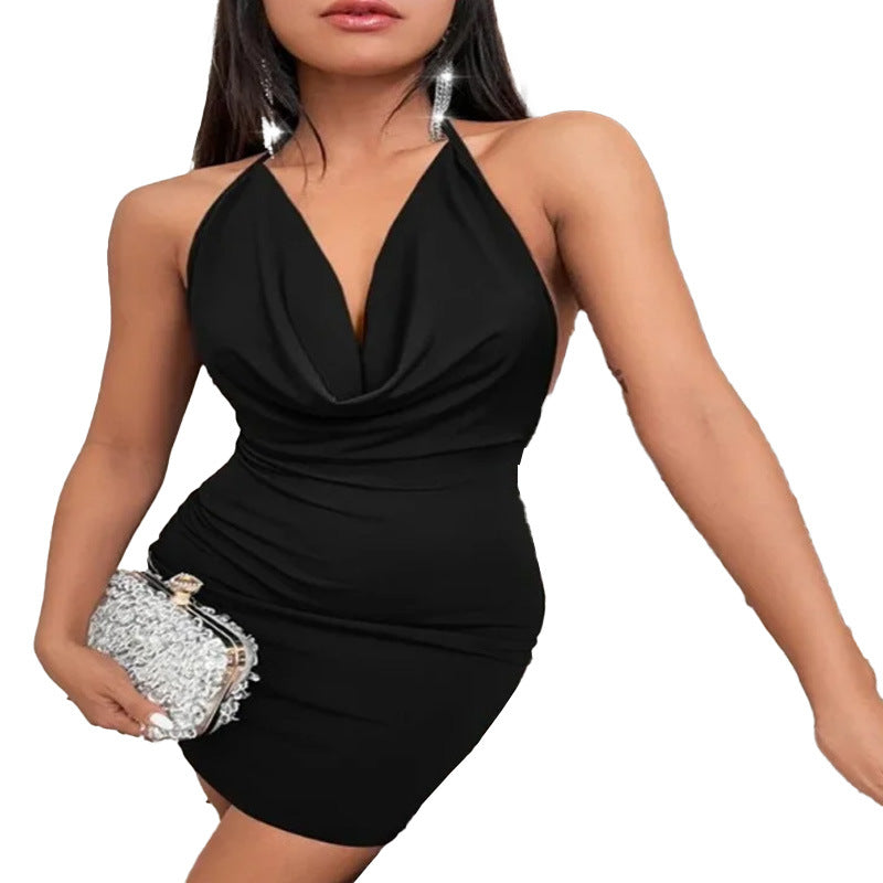 V-neck Dress  Sling Backless Halter Dresses