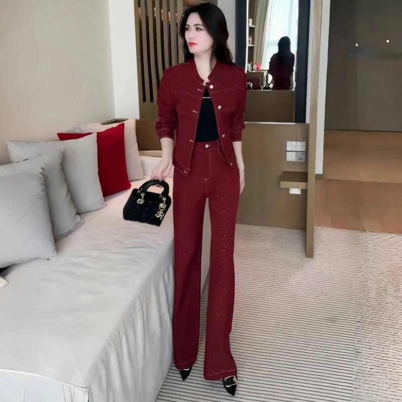 Jacket And Highwaisted Pants Twopiece Set