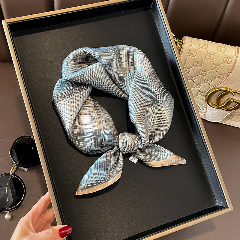 Beige Silk Square Scarf