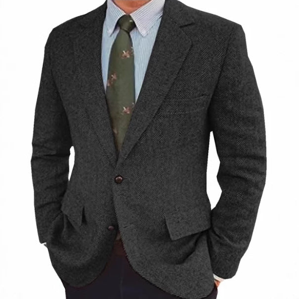 Business Herringbone Suit Jacket