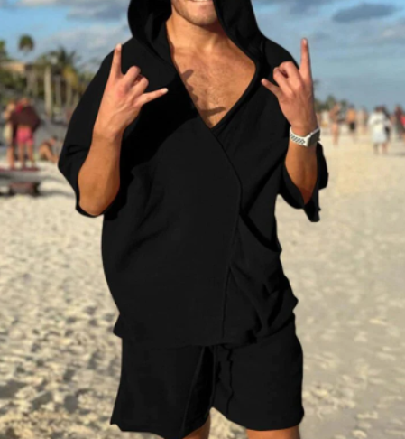 Elastic Shorts Loose Leisure Suit