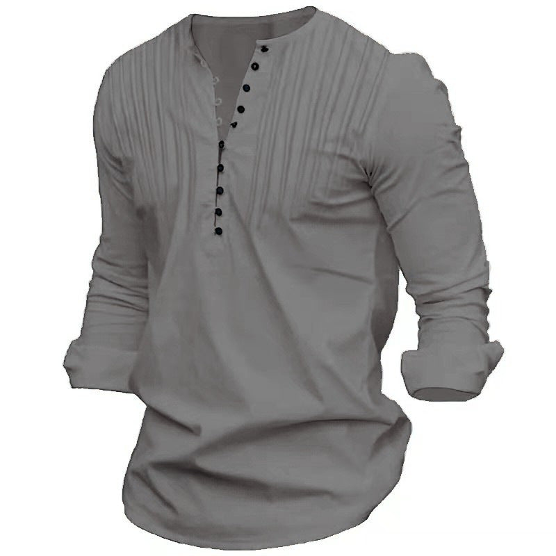 Solid Color Long-sleeved Shirt