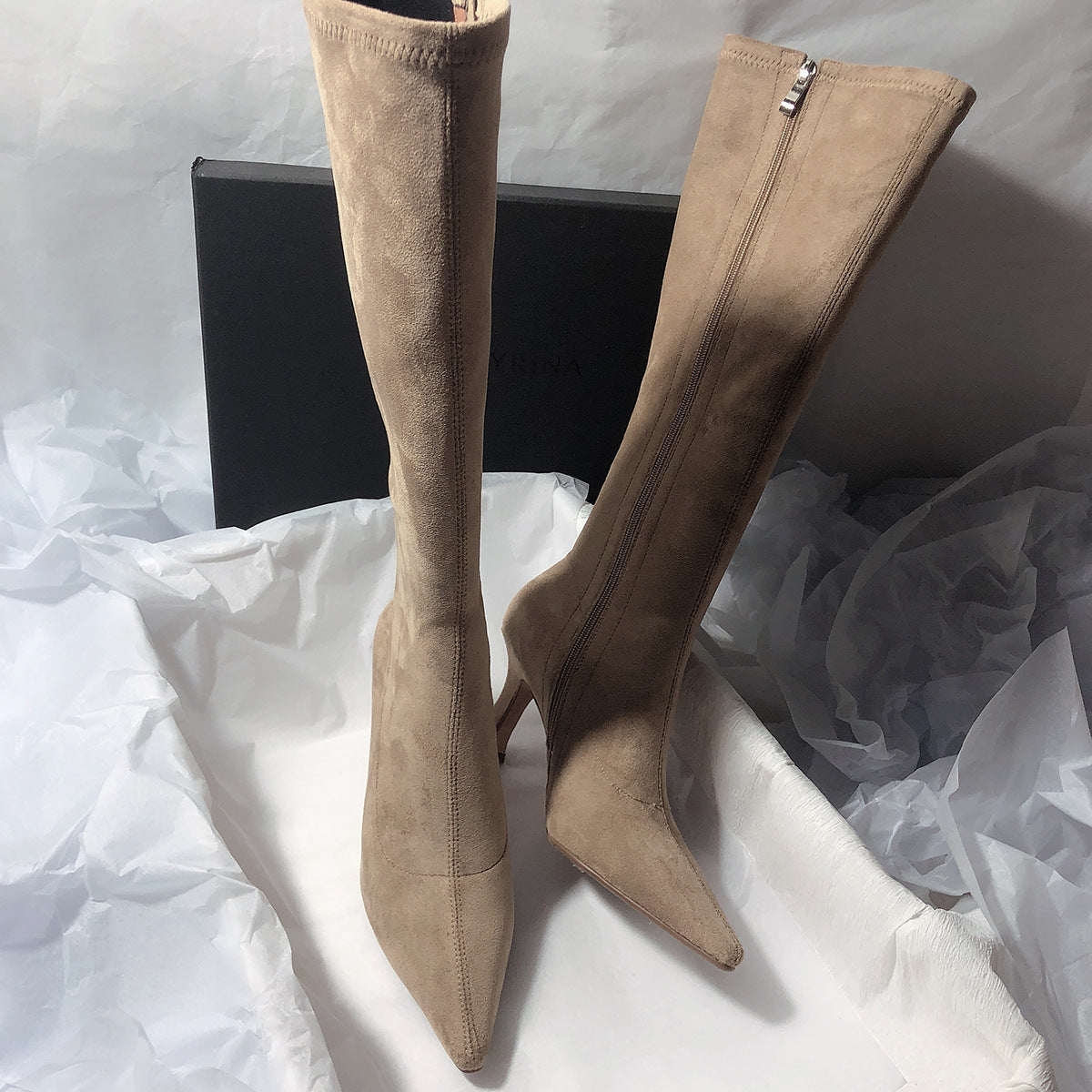 Side Zip High Heel Boots