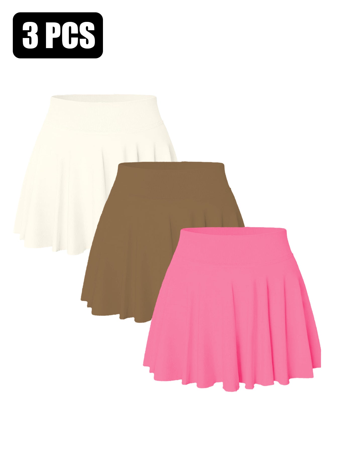 3PACK Seamless Tennis Shorts Skirt For Women