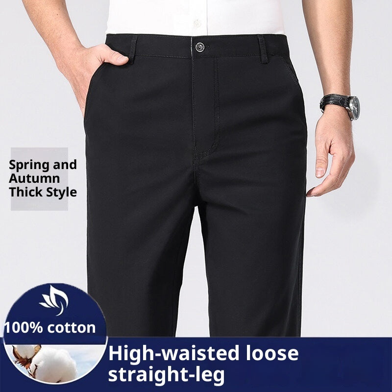 Men's Casual Straight-leg Cotton Trousers