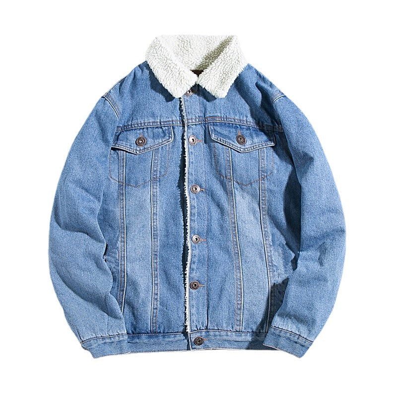 Fleece-lined Denim Coat For Men