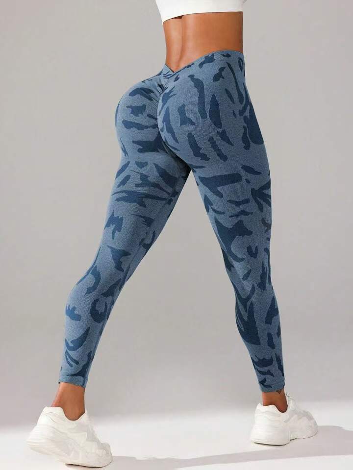 Threaded Yoga Pants With A High Waist For Lifting The Hips